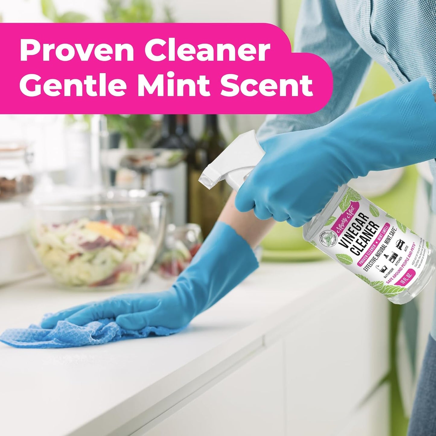Mighty Mint Vinegar Cleaner, All-Purpose Spray, Natural Spearmint Scent, 16oz - 2 Pack