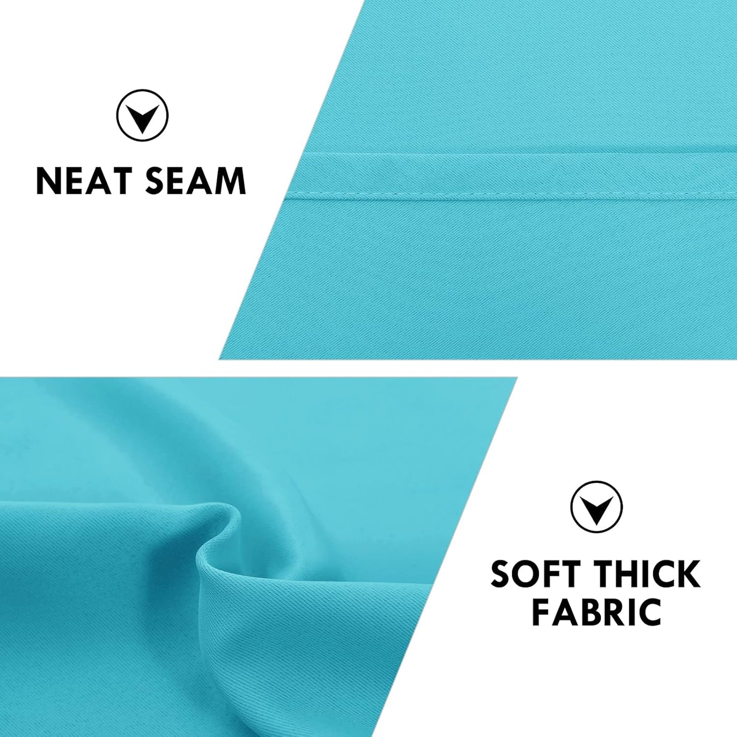 DWCN Blackout Curtains Room Darkening Thermal Insulated Bedroom Curtains Window Curtain Panels, 52 x 84 inches Long, Set of 2 Turquoise Rod Pocket Drapes