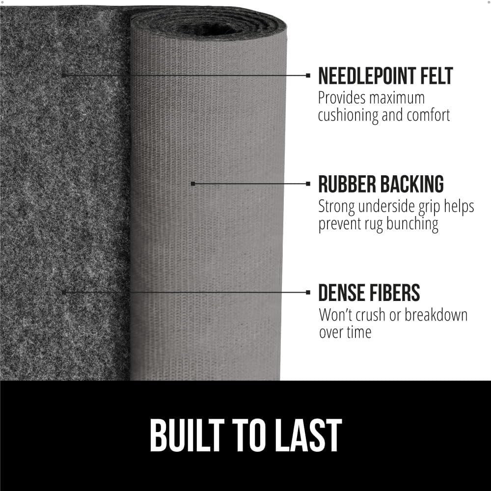 GORILLA GRIP Felt and Natural Rubber Stay in Place Slip Resistant Rug Pad, 1/4in Thick, 2x3 FT Protective Padding Under Area Rugs, Cushioned Gripper Pads, Carpet Runners, Hardwood Floors Protection