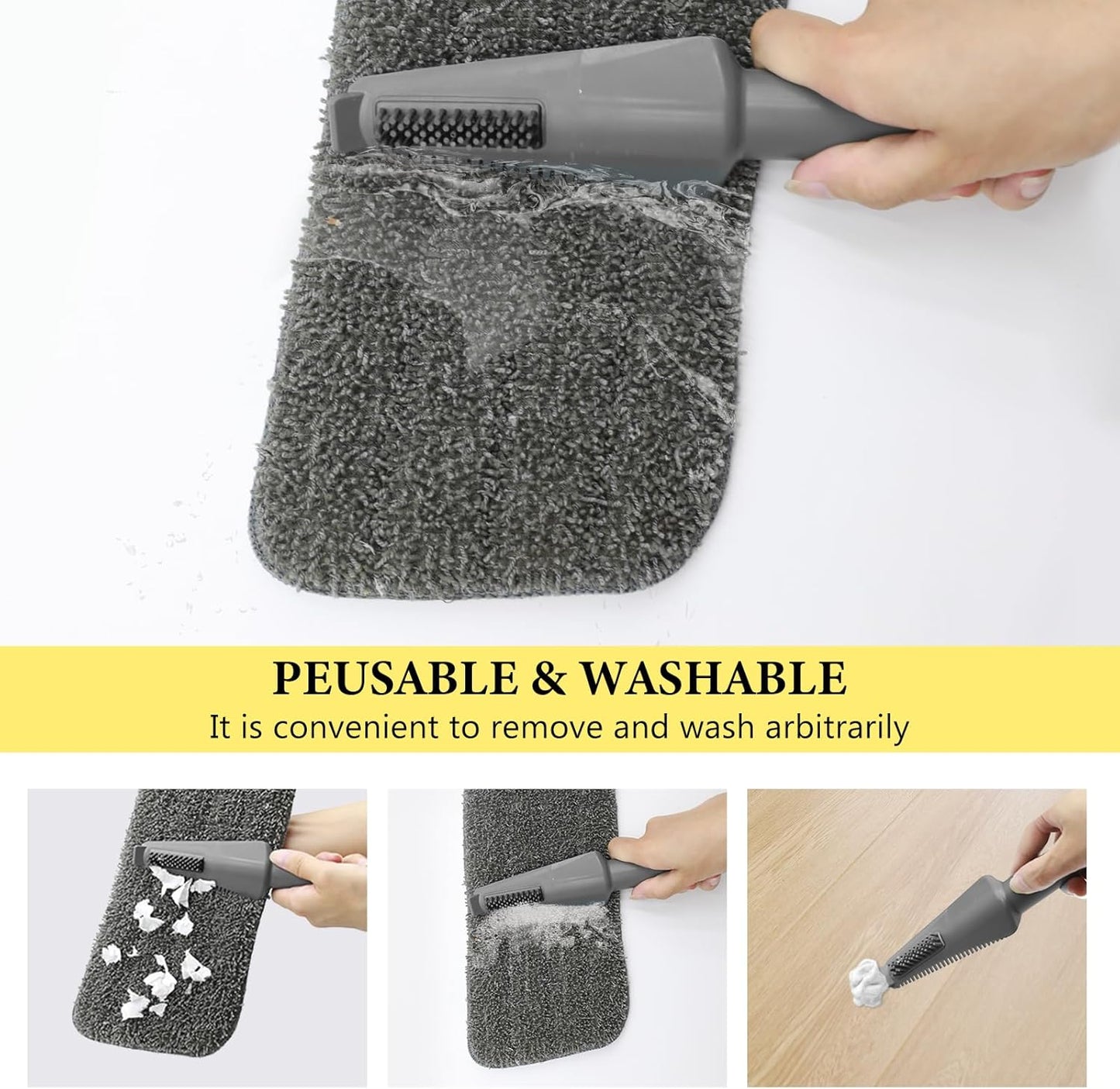 NileHome Spray Mop for Floor Cleaning, Dust Mop with 3 Pcs Washable Pads and 400 ml Refillable Bottle for Household or Commercial Use Wet Mop for Hardwood Laminate Tile Ceramic