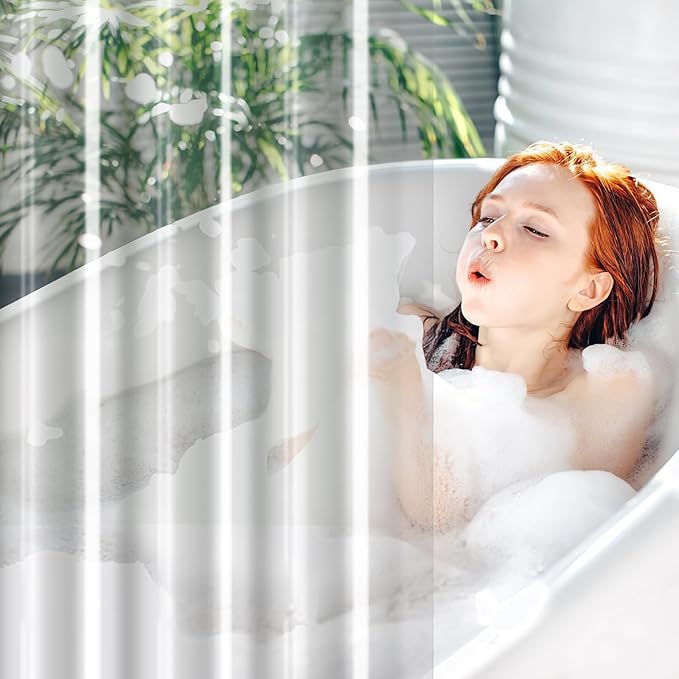 UFRIDAY Clear Shower Stall Curtain Liner 48 x 78 inches,Heavy Duty Liner Waterproof Transparent Shower Curtain for Bathroom PEVA with 3 Magnets Bottom