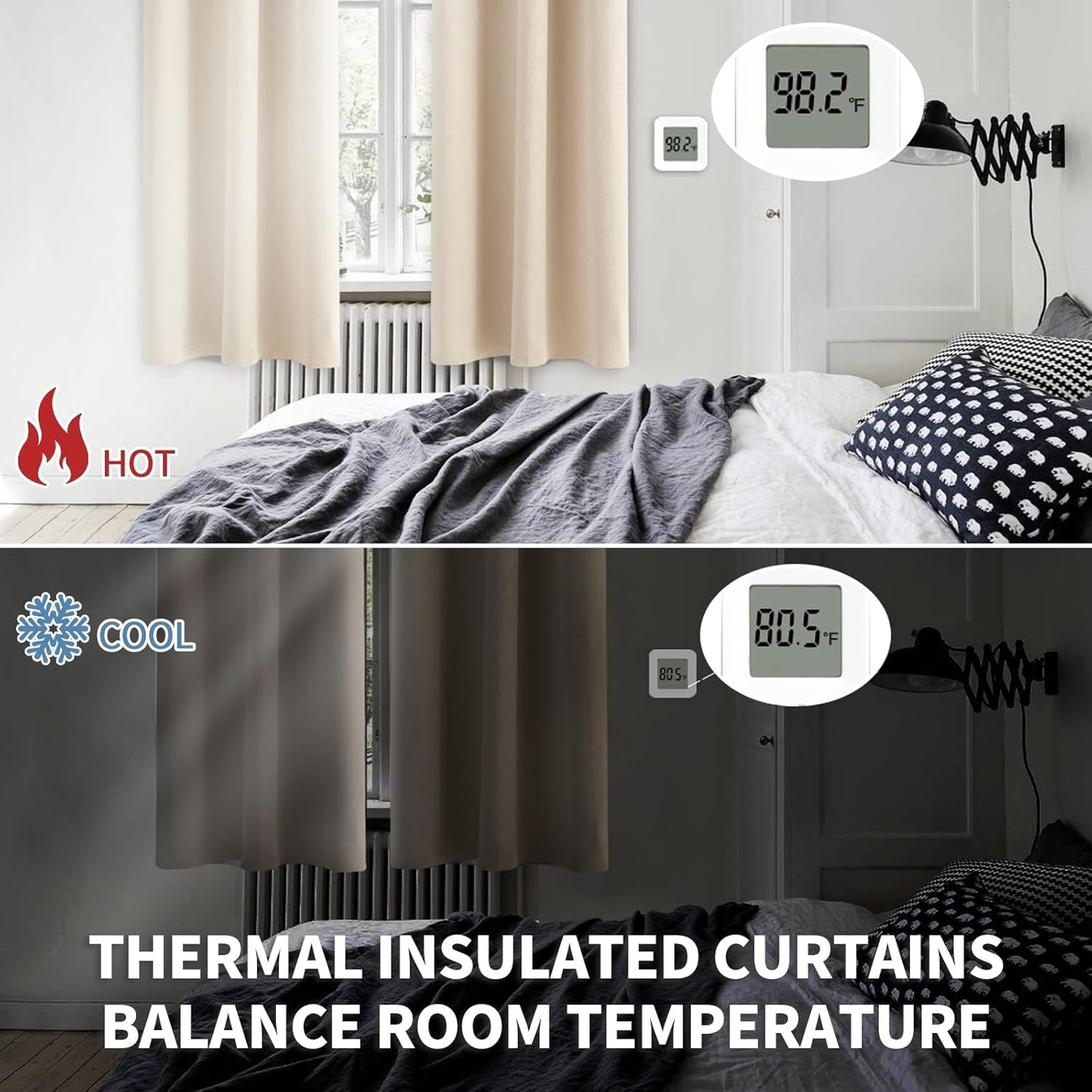 BGment Short Blackout Curtains 40 Inches Length - Rod Pocket Room Darkening Window Drapes for Bedroom Kitchen Bathroom Basement Cafe, Champagne, 2 Panels, 42 x 40 Inch