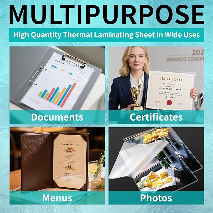 5 Mil Thermal Laminating Sheets 200 Packs, Clear 9" x 11.5" Laminating Pouches Rounded Corner, Holds 8.5 x 11 Inch Sheet, Letter Size Lamination Paper for Laminators