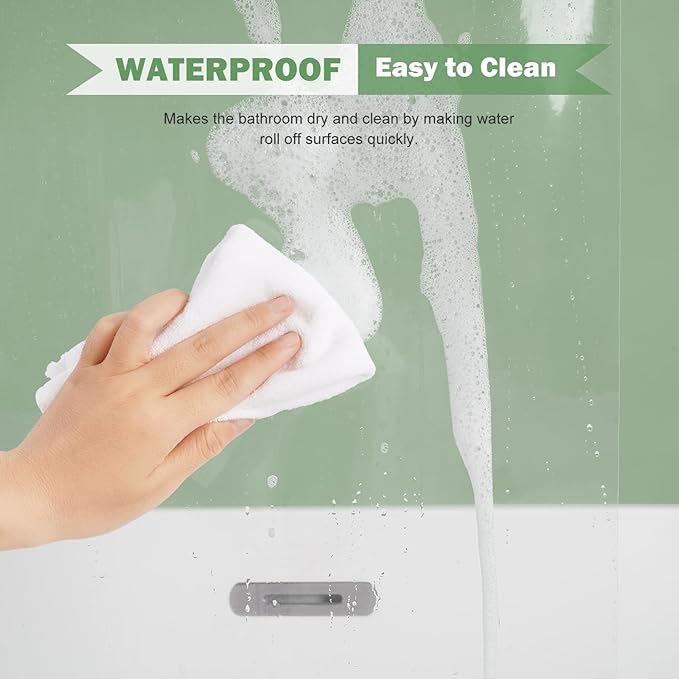 UFRIDAY Clear Short Shower Curtain Liner 72 x 66 inch,Peva Plastic Shower Liner with 5 Magnets and Hooks Shower Curtain for Bathroom or Bath Window