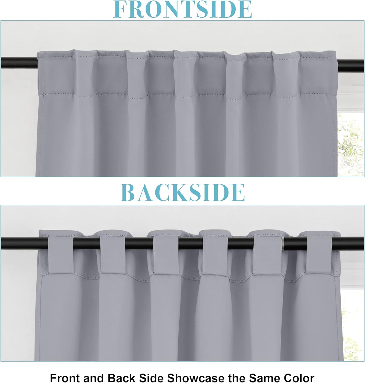 RYB HOME Bathroom Curtains Blackout - Thermal Insulating Privacy Small Window Curtains Short for Bedroom Basement Kitchen Kids Nursery Cabinet, Wide 42 x Long 30 inches, 2 Panels, Silver Grey