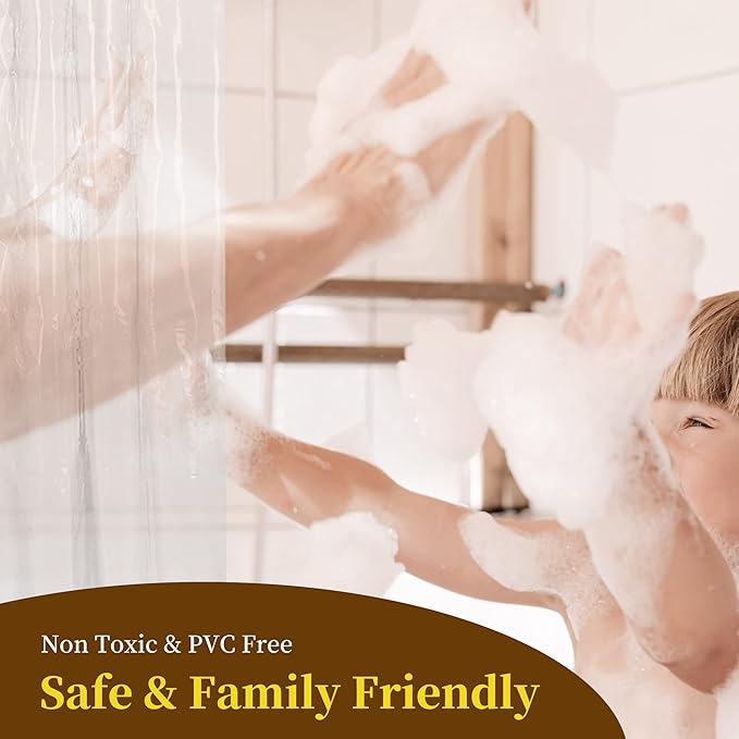 Barossa Design Frosted Shower Curtain Liner - Premium PEVA Shower Liner for Bathroom, BPA & PVC Free, No Chemical Smell, Lightweight Bath Curtain with 3 Magnets, Metal Grommets - Frost, Standard Size