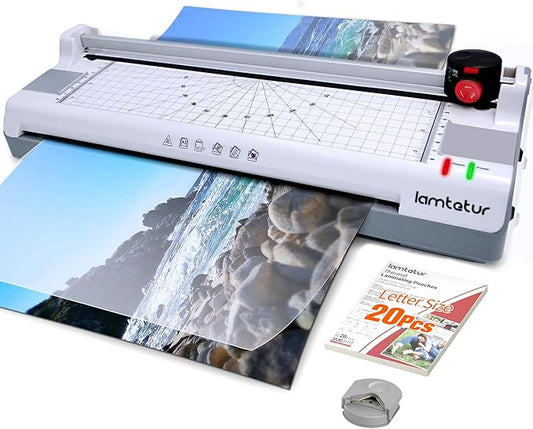 7-in-1 Thermal Laminator Machine 11X17 with 20 Letter Size Laminating Sheets,13inch Laminater for A3/A4/A6, Hot&Cold 2 Roller Lamination for Office Home School Teacher Use,Paper Cutter, Corner Rounder