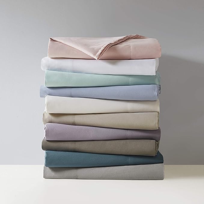 Madison Park 3M Microcell Bed Sheet Set Color Fast, Wrinkle and Stain Resistant, Soft Sheets with 16" Deep Pocket All Season, Cozy Bedding-Set, Matching Pillow Case, Twin XL, Blush, 3 Piece