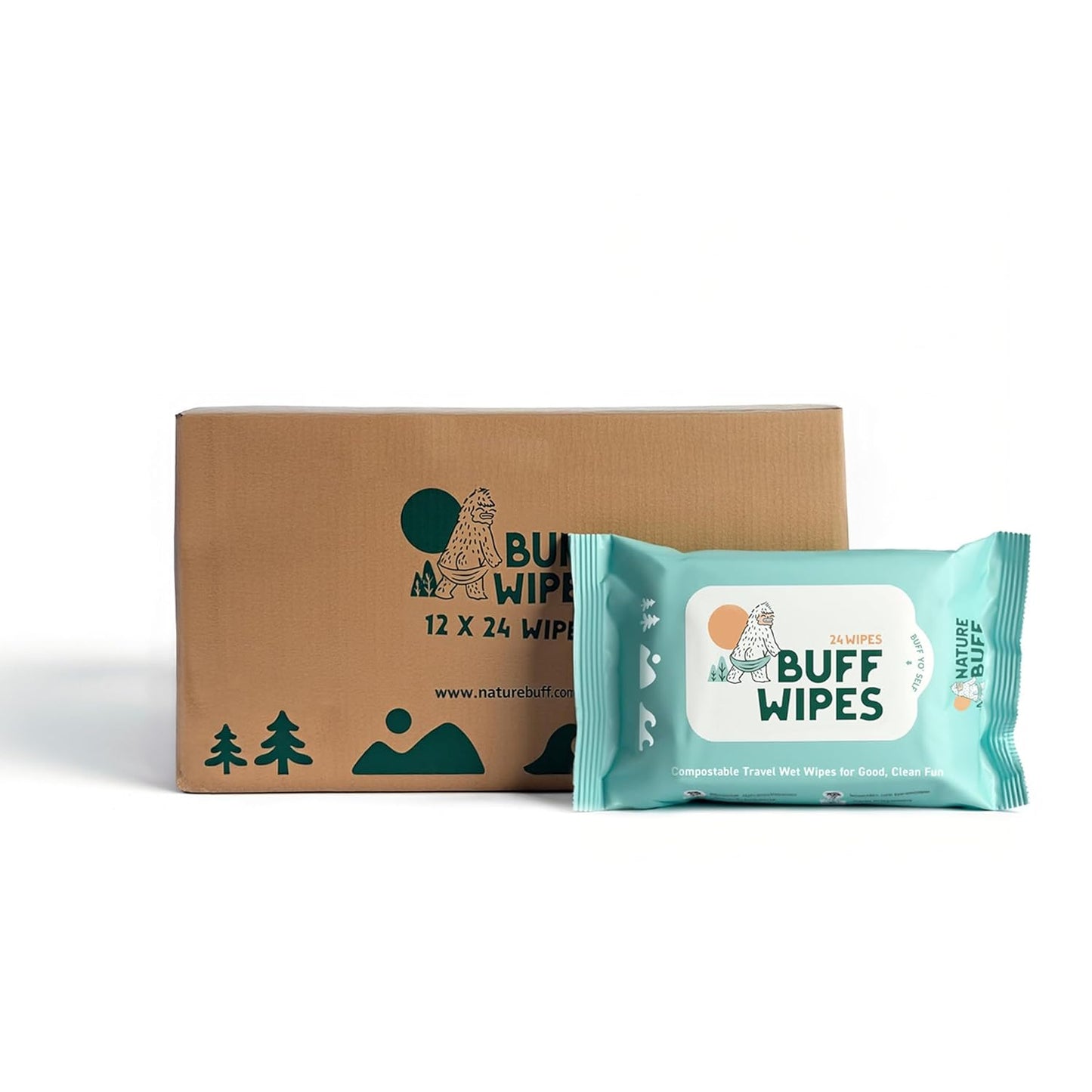 Multi-Use Wet Wipes for Babies & Adults - 99.7% Pure, Plastic-free, Biodegradable & Unscented Body Wipes - 24 Wipes Per Pack (Total 288 Wipes)