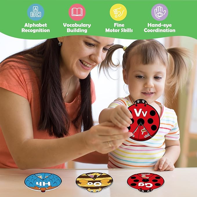 Alphabet Cards, Alphabet Learning Toys, ABC Learning for Toddlers, Letter Matching Game, Sight Words, Kindergarten Preschool Learning Activities, Montessori Educational Toy for Kids