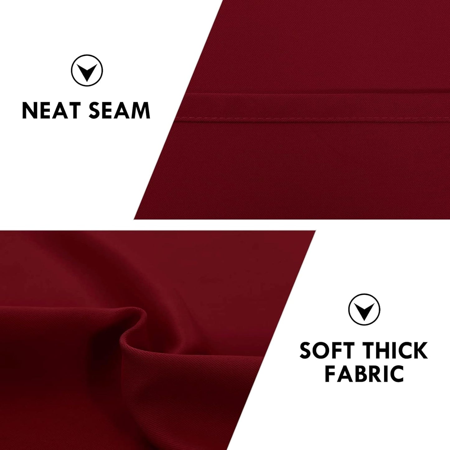 DWCN Christmas Burgundy Room Darkening Blackout Curtains - Thermal Insulated Privacy Energy Saving Window Curtain Drapes 38 x 45 inch Length, Set of 2 Bedroom Living Room Curtains