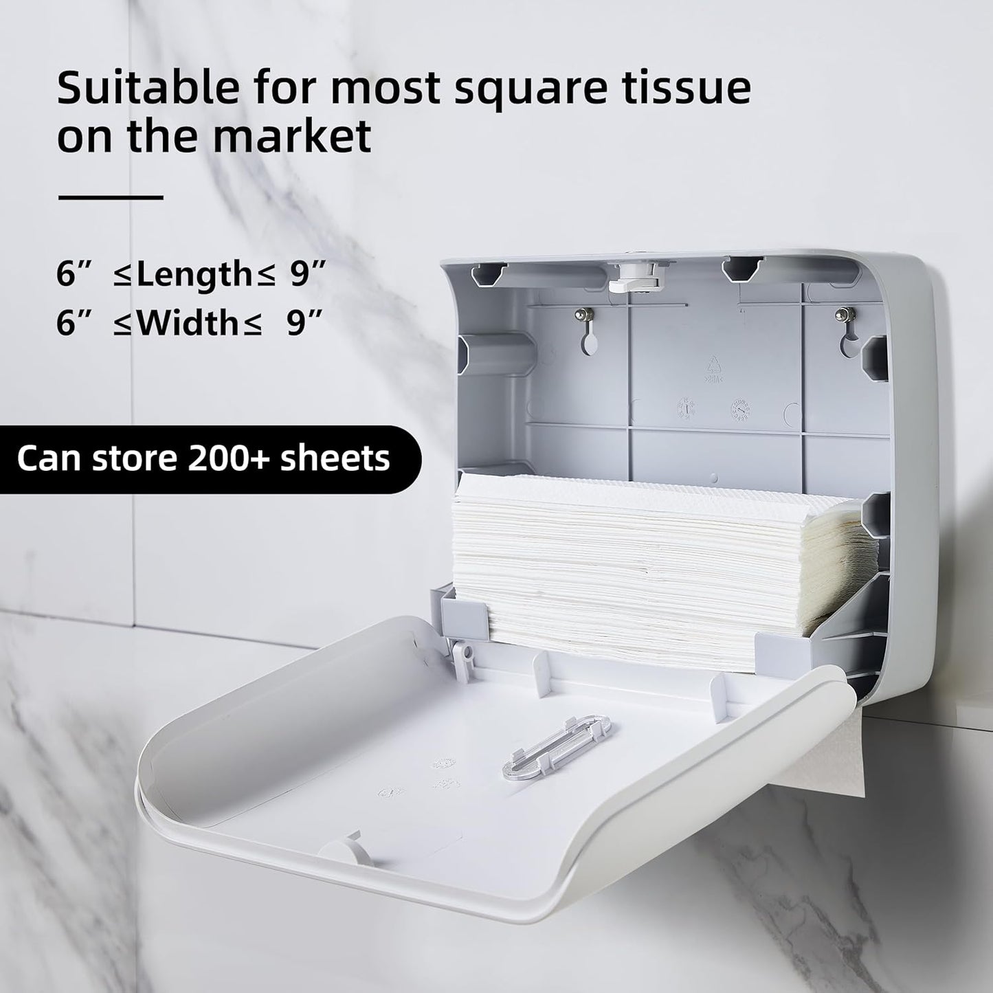 Paper Towel Dispenser Wall Mount Commercial Pack of 3 White Holder Fits Multifold Hand Towels for Kitchen Bathroom