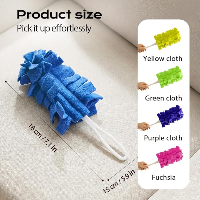 360° Electrostatic Duster Refills, 2026 New Washable & Reusable Microfiber Pads Fleece Duster Refill Compatible Tools for Cleaning Home, Blinds, Car, Pet, Furniture, Fans (Yellow)