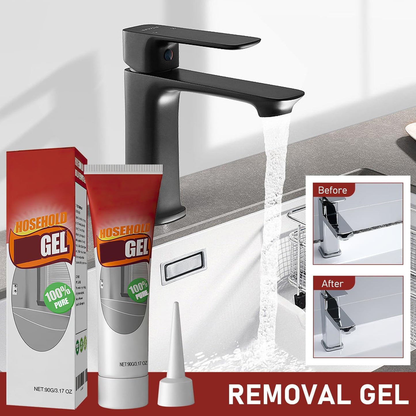 Nexa Remover Gel, Nuroclean Remover Gel Nexa, Powerful Household Cleaning Gel, Highly Effective In Penetration, Suitable For Bathroom And Kitchen Tile Gaps, Wall Cleaning (2 PCS)