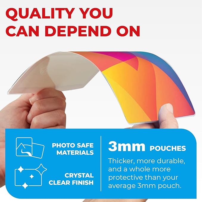3MIL Thermal Laminating Sheets (1000 Count), 9x11.5 inch Letter Size Dry-Erase Friendly Laminating Pouches, Compatible with Laminator, Crystal Clear Laminated Finish