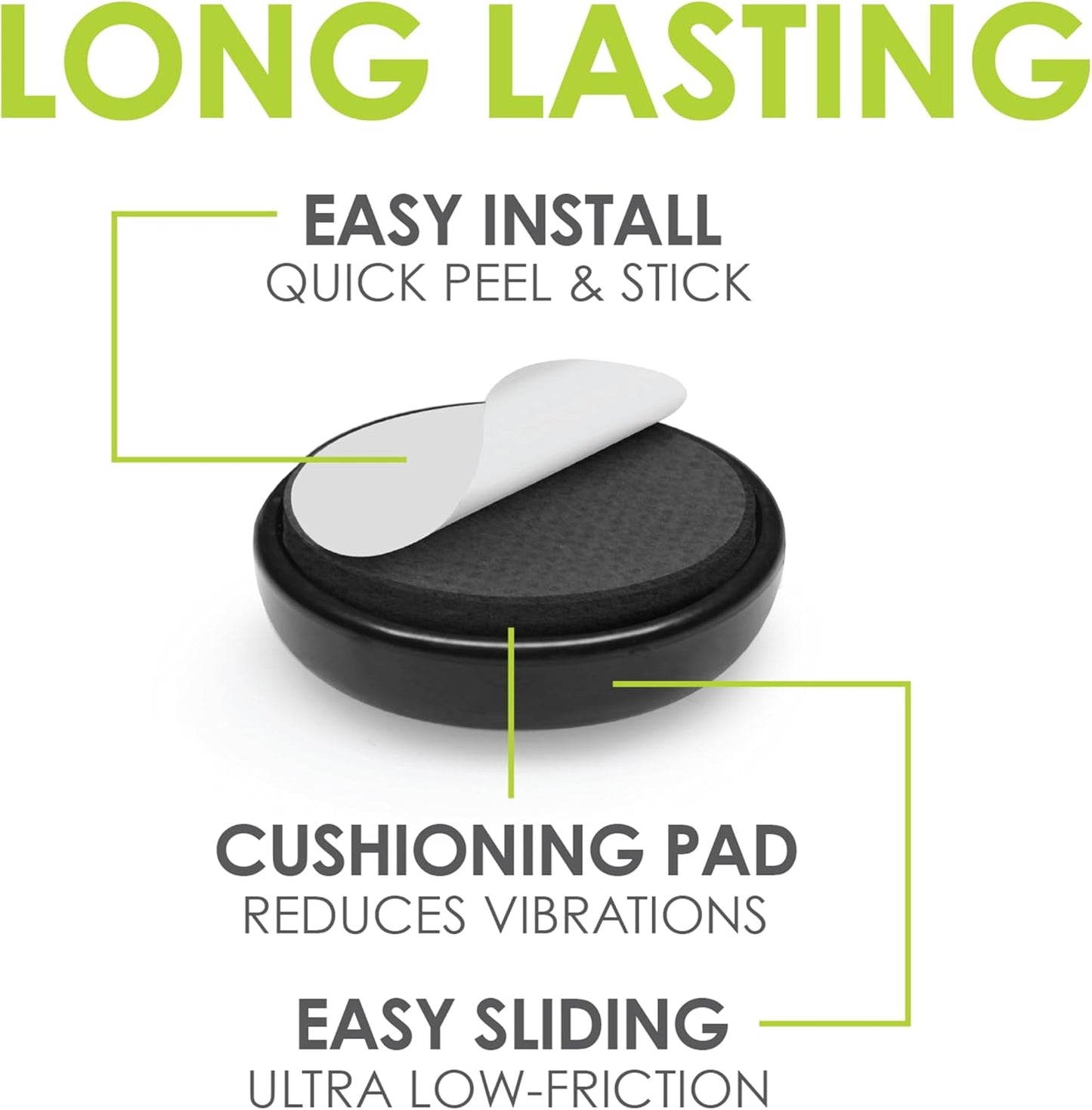 Slipstick GorillaGlides Kitchen Appliance Sliders (24 x 3/4” Round Glides) Self Adhesive Countertop Appliance Sliders Provide Easy Sliding and Saves Space on Counters