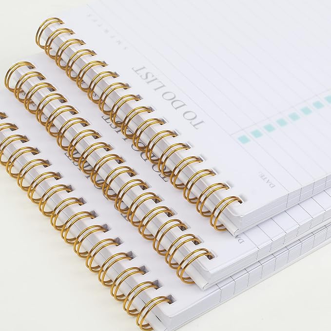KAICN To Do List Notepad, Undated Daily Planner Notepad With To Do List Notebook Checklist Planner Spiral Waterproof Notepad for Office Supplies, School Planner, Green, 52 Sheets, 5.5"*8.3" A5 Size