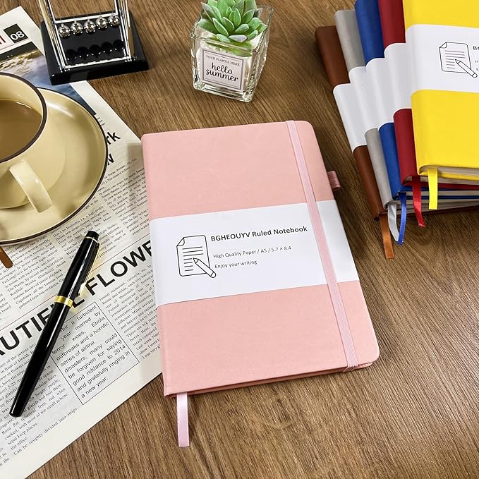 Notebook Journal, College Ruled Notebook Lined A5 160 Pages,Hard Cover Journals for Writing, Notebooks for Work Office School Women Men,5.7 inches x 8.4 inches(Purple)