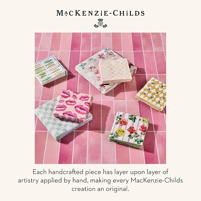 MACKENZIE-CHILDS Cocktail Paper Napkins, Stylish Paper Cocktail Napkins for Parties and More, Queen Bee