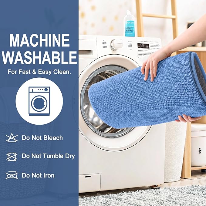 OLANLY Thick Memory Foam Bath Mat Rug 30x20, Extra Soft Absorbent Bathroom Rug, Quick Dry Bath Mat, Non-Slip, Machine Washable Carpet for Floor, Tub and Shower, Home Decor Accessories, Cornflower Blue