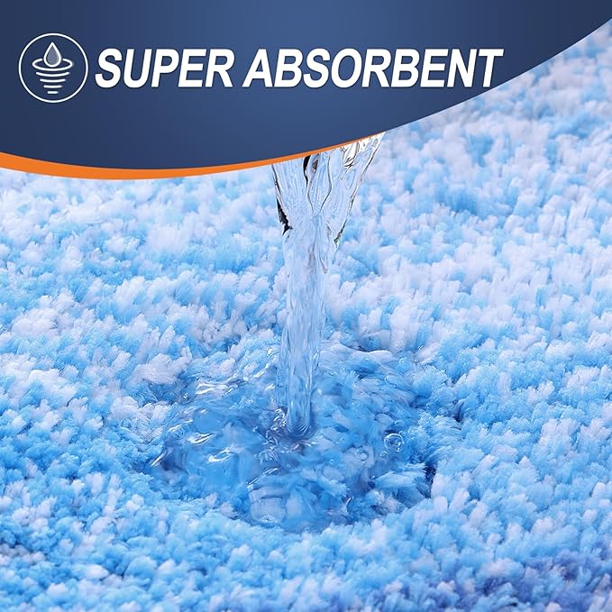 OLANLY Bathroom Runner Rugs 47x24, Extra Soft Absorbent Microfiber Bath Rugs, Rubber Backing, Quick Dry, Washable Bath Mats for Bathroom Floor, Tub and Shower, Home Decor Accessories, Light Royal Blue