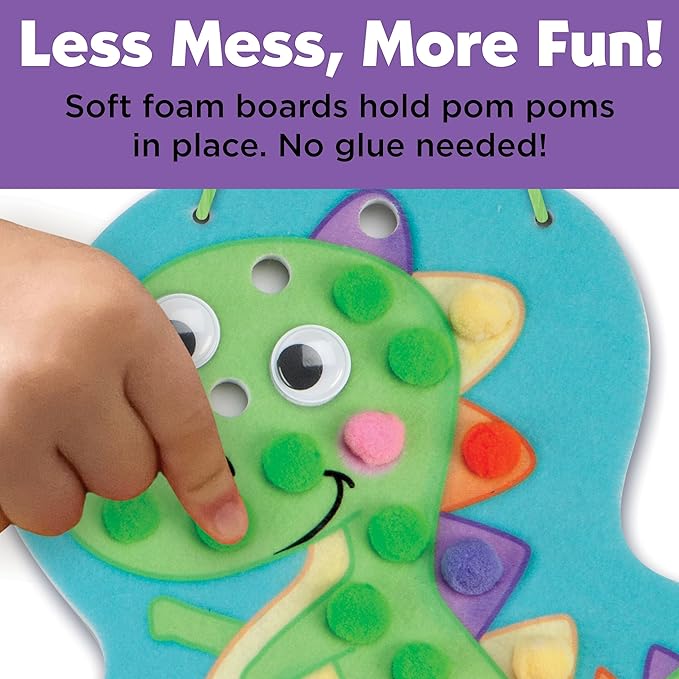 Creativity for Kids Pom Pom Pictures: Dinosaurs - Toddler Learning Toys, Sensory Play (Ages 3+)