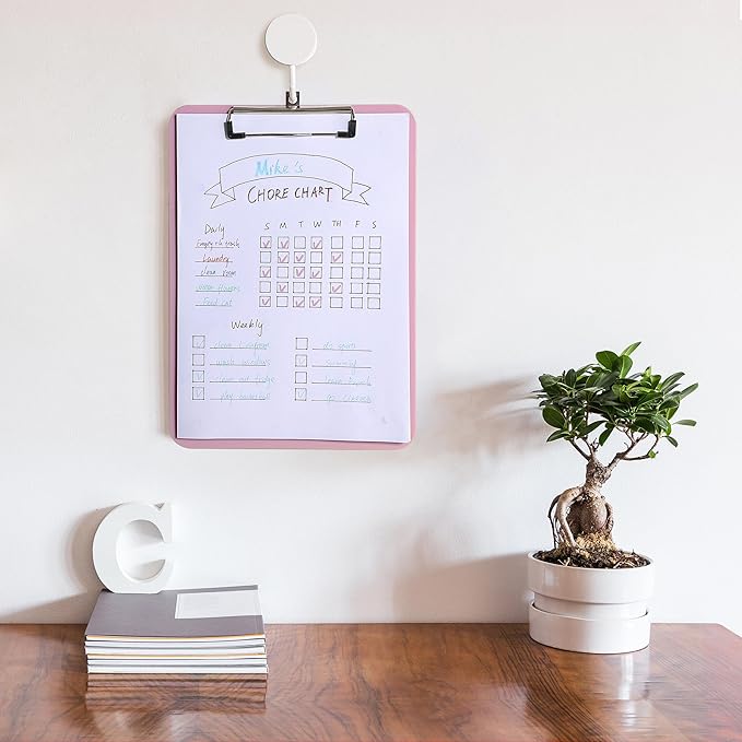Mr. Pen- Plastic Clipboard, 12.5” x 9”, Careys Pink, Clipboard Plastic, Low-Profile Metal Clip with Retractable Hanging Hole