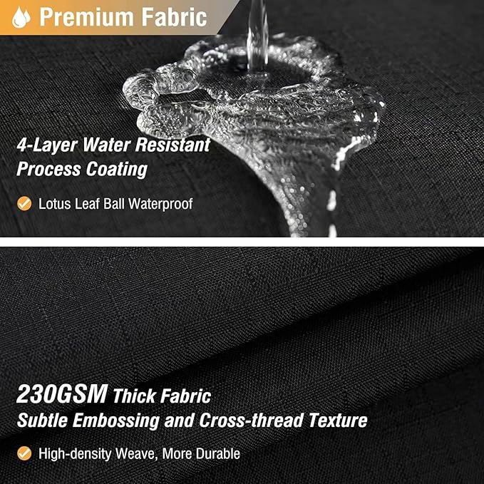 BTTN Stall Fabric Shower Curtain - 54x72 Inch Long Linen Textured Heavy Duty Cloth Shower Curtain Set with 10 Plastic Hooks, Hotel Spa Weighted Waterproof Neutral Bath Curtains for Bathroom - Black