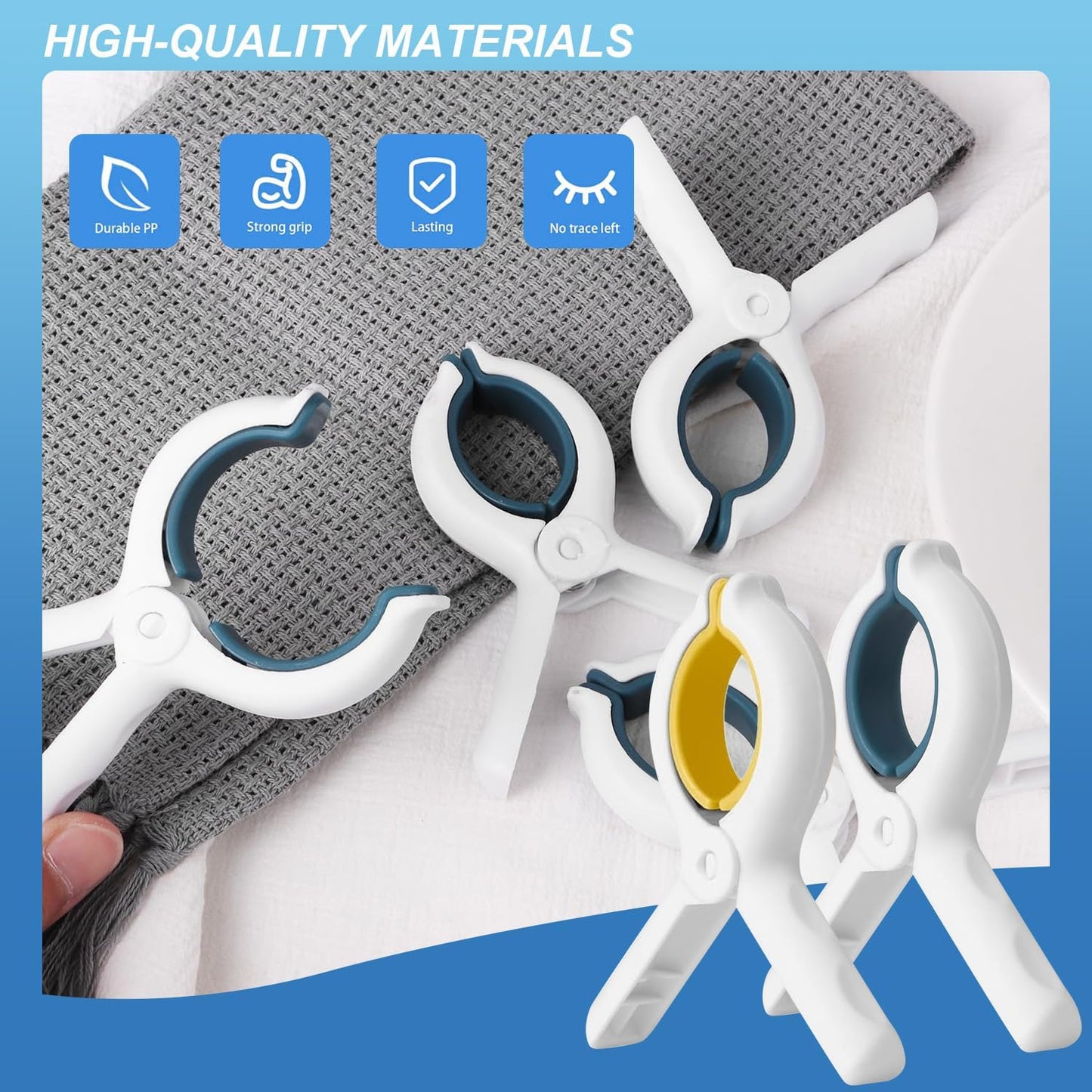 Extra LargeTowel Clips for Beach Chairs 12 Pack,3.7 Inch Beach Towel Clips,Towel Clips Strong gripping Power Suitable for Family Vacation and Poolside Leisure
