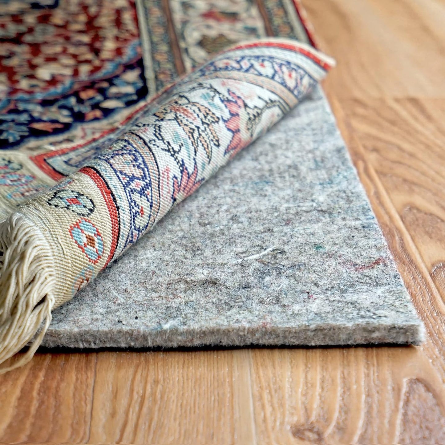 RUGPADUSA - Dual Surface - 12' Square - 1/4" Thick - Felt + Rubber - Non-Slip Backing Rug Pad - Safe for All Floors