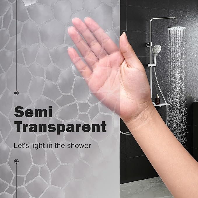 UFRIDAY Clear Shower Stall Curtain Liner 36 x 72 inches,3D Water Cube Small Size Shower Curtain with 2 Heavy Magnets Water Resistant for Shower Stall Bathtubs, Semi Transparent