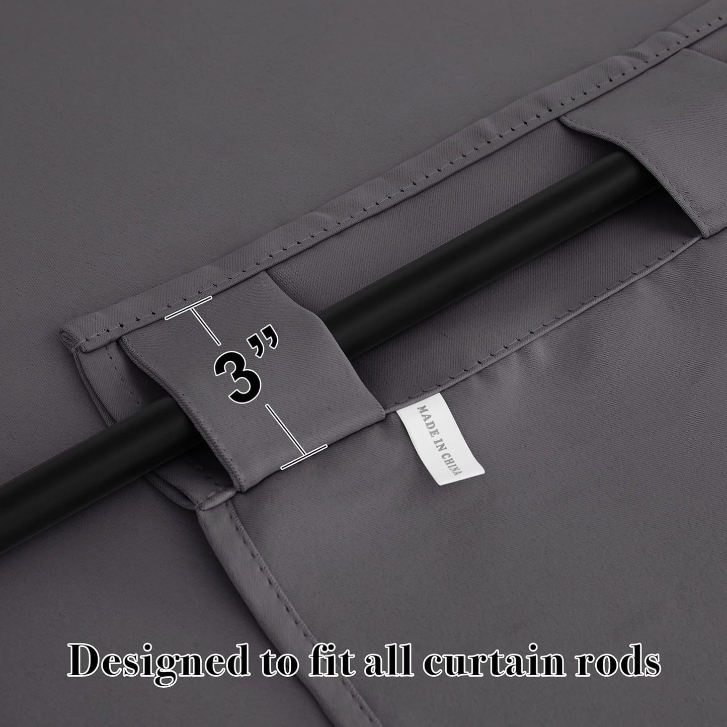 RYB HOME Blackout Curtains for Living Room, Back Tab & Rod Pocket Top Insulating Window Decor for Bedroom Dining Sliding Glass Door Home Office, W 62 x L 84, Grey, 2 Panels