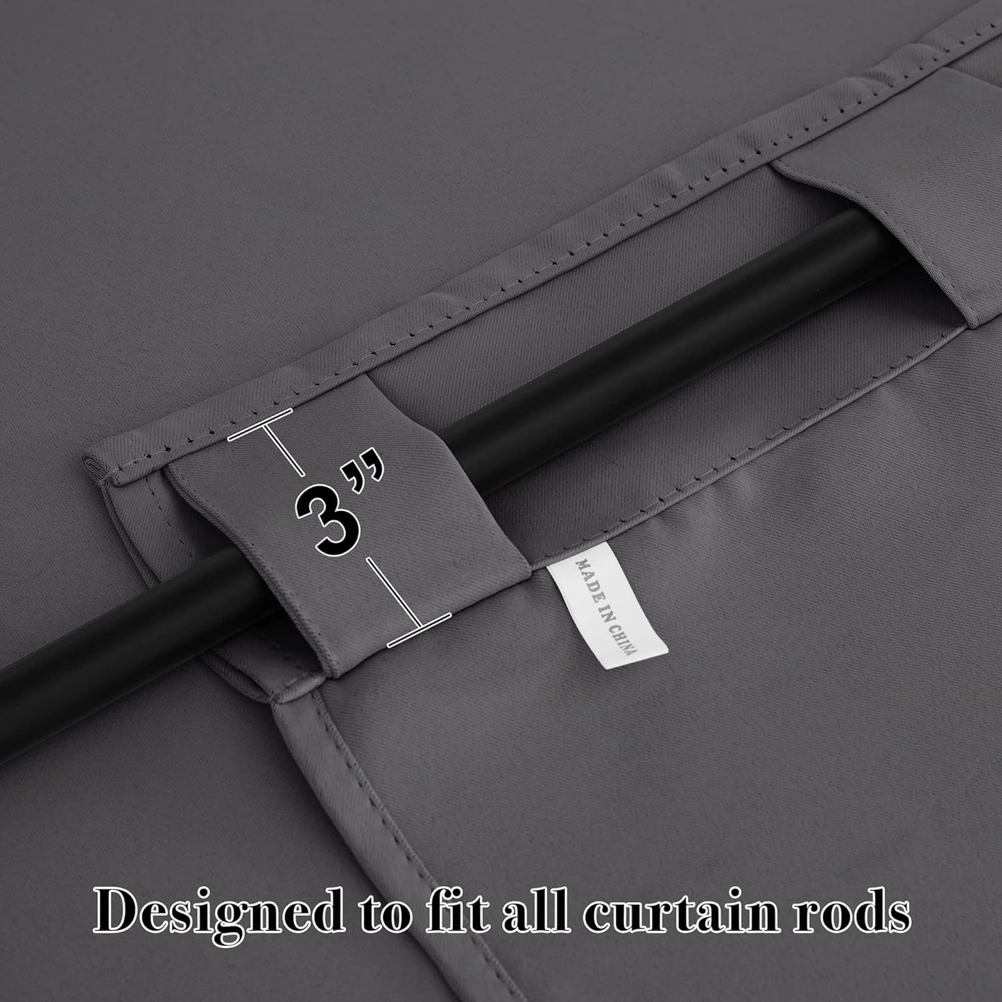 RYB HOME Blackout Grey Curtains - Thermal Insulated Window Treatments Long Panels, Back Tab Top, Privacy Curtains for Bedroom Dining, 42 Wide x 72 Long, Gray, Set of 2