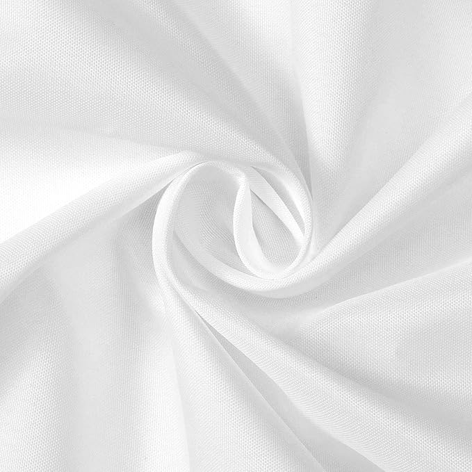 N&Y HOME Fabric Shower Curtain Liner 60 x 72 inches Bath Stall Size, Hotel Quality, Washable, Water Repellent, White Bathroom Curtains with Grommets, 60x72