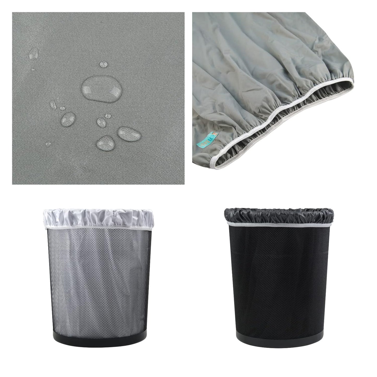 ALVABABY 2 Pack Reusable Diaper Pail Liner for Cloth Diaper,Rubbish Bag,Laundry,Fits for 13.3 Gallon Trash Can and Diaper Pails,Kitchen Garbage Cans Black +Gray PL-B2629