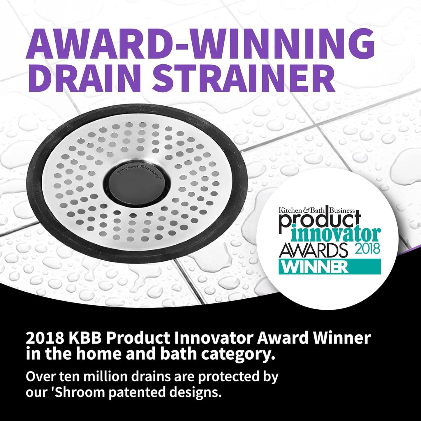 ShowerShroom SHSULT755 Ultra Revolutionary Shower Hair Catcher Drain Protector, No Size, Stainless