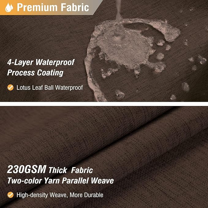 BTTN Fabric Shower Curtain, Linen Textured Heavy Duty Polyester Cloth Shower Curtain Set with Plastic Hooks, Brown, 60" W x 72" L (Pack of 1)
