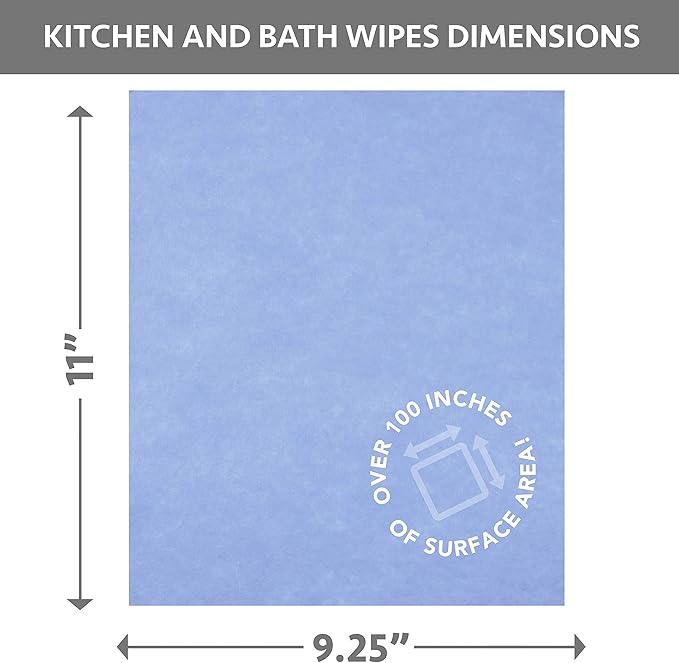 Cadie Kitchen and Bath Amazing Wipes - Absorbent and Reusable Cloth for Washing, Drying, Wiping in The Bathroom or Cuisine Surfaces | Cleaning Sink,Tiles,Bathtub,Walls,Mirror (5 Pack-20 Wipes, Blue)