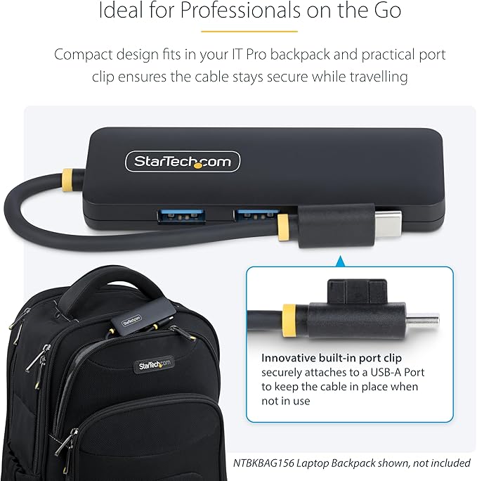 StarTech.com 4-Port USB-C Hub, USB 3.0 (5Gbps), USB-C to 4X USB-A, Bus Powered, Travel Mini Hub, Portable Multi-Port Splitter, Windows PC, MacBook, iMac, Chromebook, Surface and More