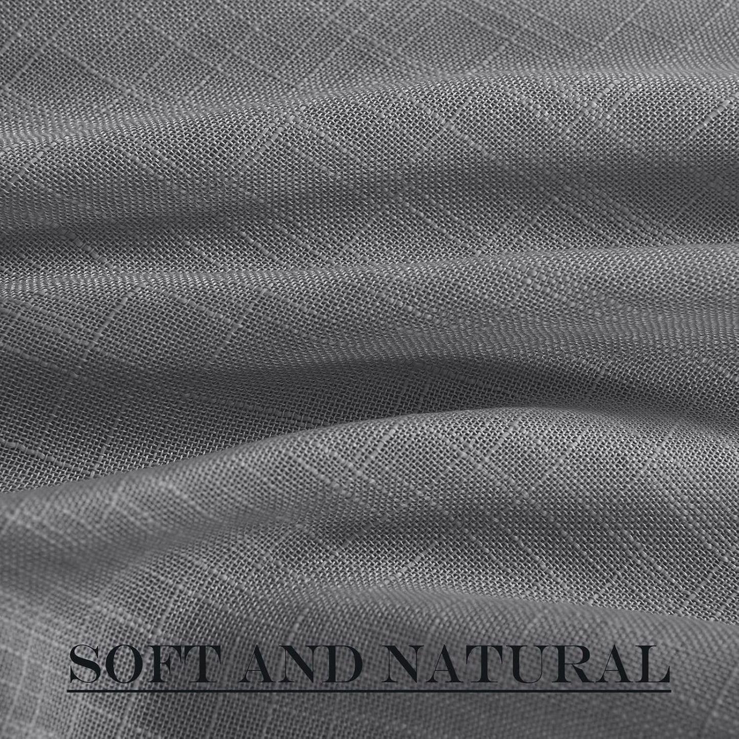 NICETOWN Sheer Door Curtains for Front Back Patio Glass Door, Farmhouse Light Filtering Window Treatment Window Covering with Asjustable Tiebacks, 26" Wide x 72" Length, Dark Grey, 1 Panel