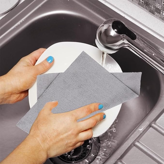 Reusable Microfiber Cleaning Cloth Roll Square Absorbent Towels for Kitchen Car Home Garage Washable Multipurpose Rags in Gray