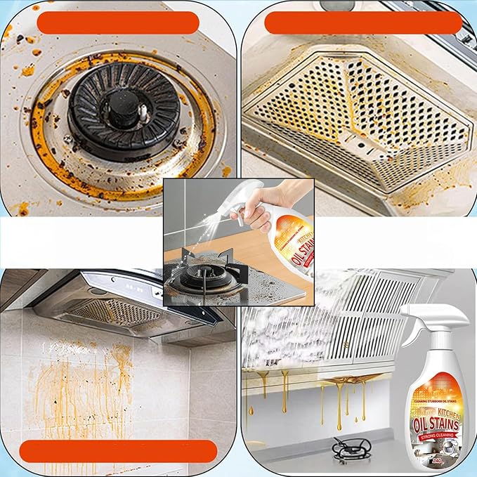 Fiell Heavy-Duty Kitchen Degreaser Foam Cleaner,Clean Kitchen up Oil Stains Spray,Multi Functiona Foam Cleaner Spray,Degreaser Cleaner Heavy Duty (3PC)