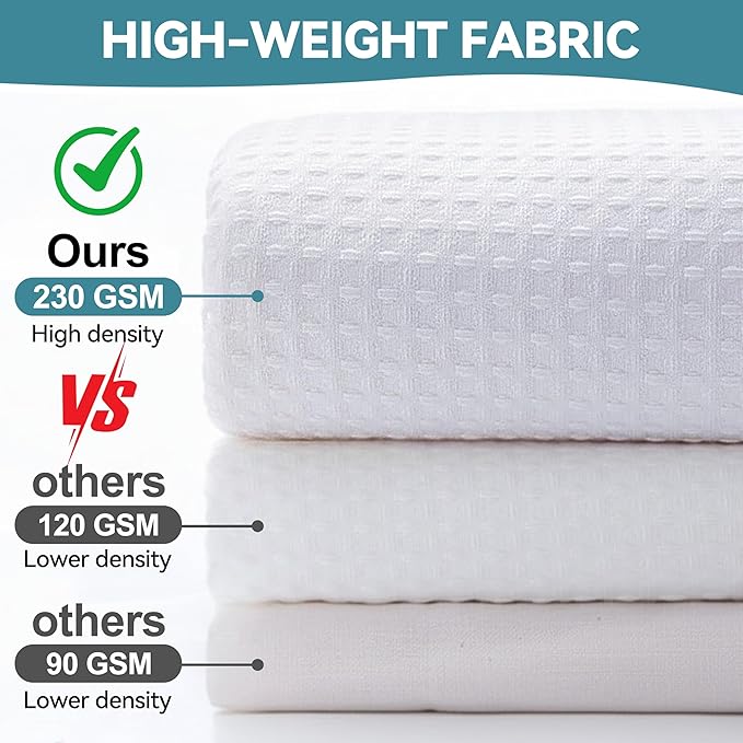 Conbo Mio Stall No Hook Waffle Weave Shower Curtain with Snap in Liner Set, Hotel Luxury White Shower Curtains for Bathroom with See Through Top Window, Waterproof, Washable 36W x 74H