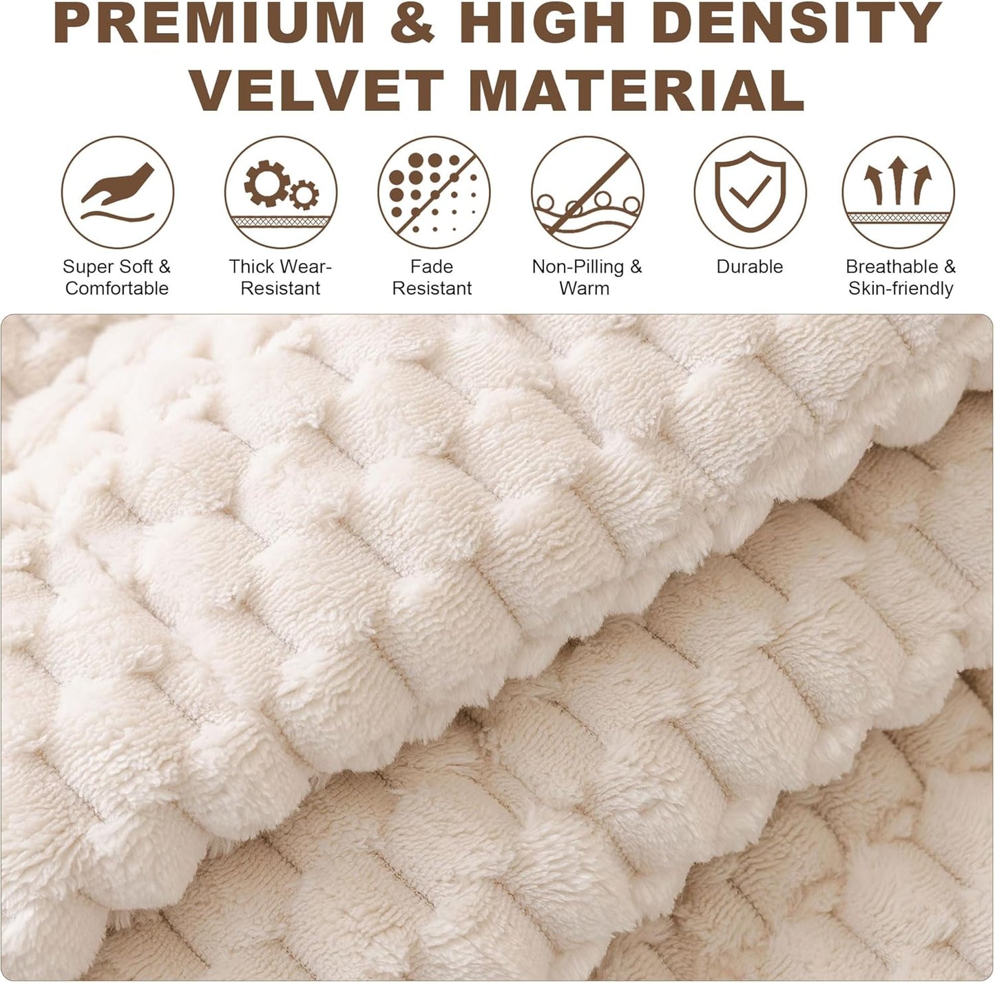 OTOB Couch Cover for Dogs Washable All Seasons, Non Slip Fuzzy Pet Couch Covers Sofa Slipcovers Cushion Mat, Plush Soft Cozy Kids Pet Friendly Furniture Protector (Cream, 23.6" x 47.2")