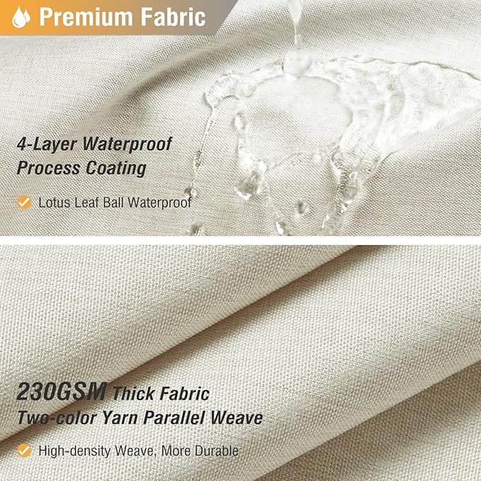 BTTN 96 Inch Extra Long Shower Curtain - Linen Textured Heavy Duty Tall Fabric Shower Curtain Set with 12 Plastic Hook, Large Simple Neutral Cloth Shower Curtains for Bathroom, 72x96 Inch, Light Cream