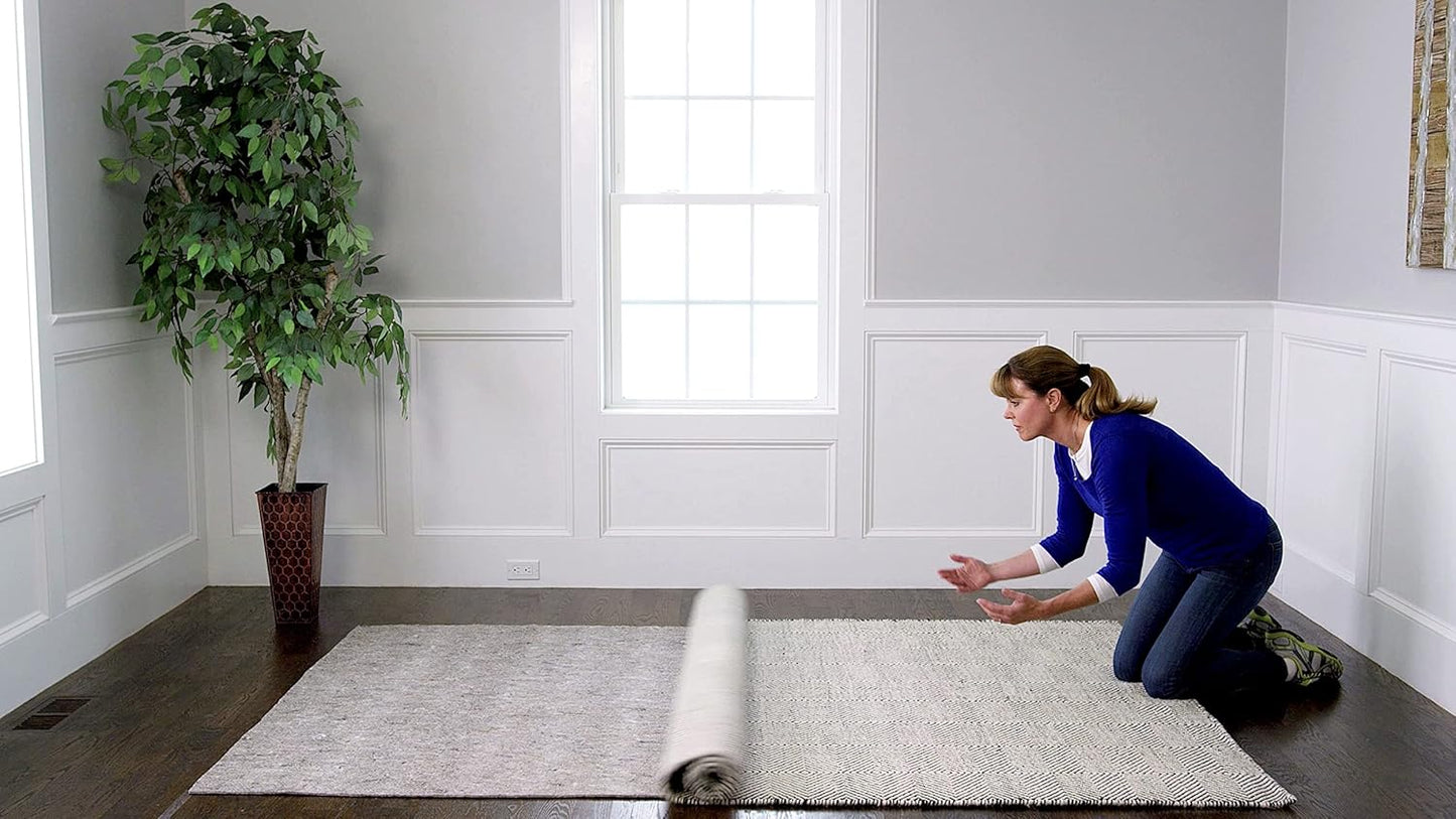 RUGPADUSA - Dual Surface - 12'x15' - 1/8" Thick - Felt + Rubber - Non-Slip Backing Rug Pad - Adds Low-Profile Comfort and Protection