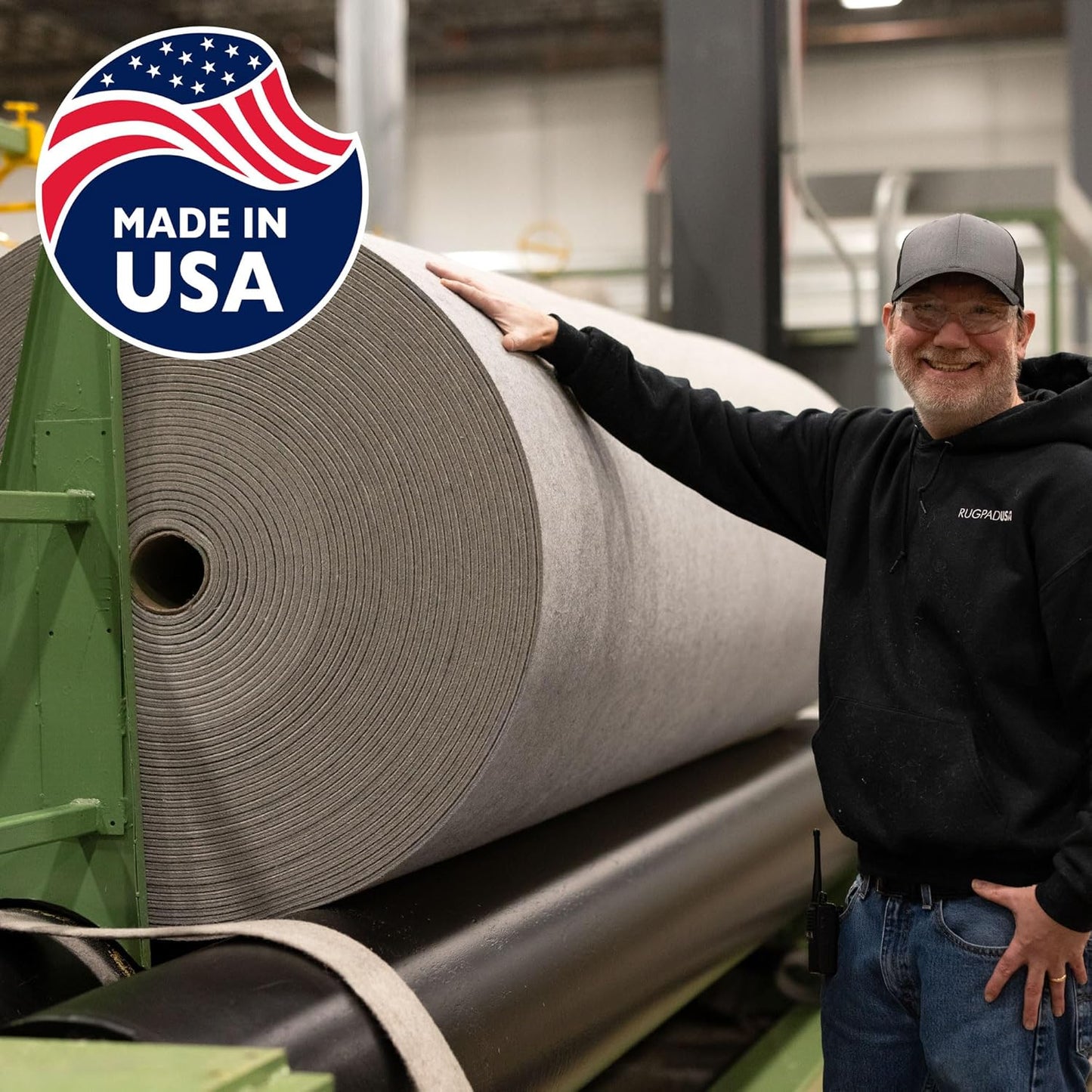 RUGPADUSA - Eco-Plush - 11'x14' - 3/8" Thick - 100% Felt - Extra Cushioned Rug Pad - Available in 3 Thicknesses, Many Custom Sizes