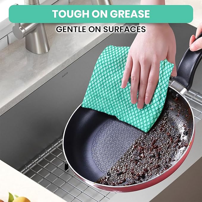 Disposable Cleaning Cloths 50 Packs, 13.8"x15.8" Reusable Kitchen Towels, Soft Absorbent Multipurpose Household Cleaning Towels, Disposable Dish Cloths for Kitchen, Stove, Bathroom, Handy Wipes, Multi
