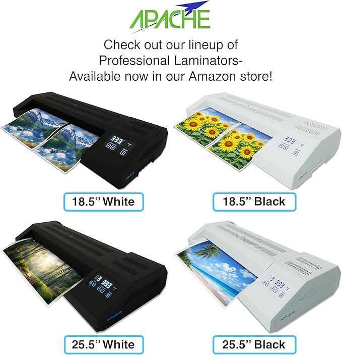 Apache 25 Pack Laminating Pouches 3 mil, Holds 8.5 x 11 Inch Letter Size (9 x 11.5 Inch Sheets), Office and School Supplies, Thermal Laminating Sheets, Super Clear, Round Corner