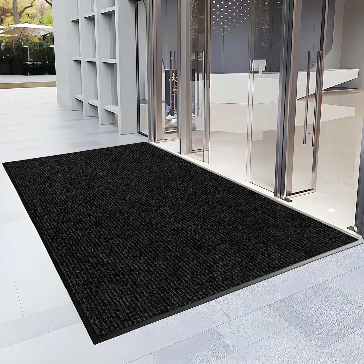 2′ x 15′ Front Door Mat Indoor Outdoor Entrance, Commercial Floor Mat Heavy Duty Dirt Trapper Entryway Doormat, Custom Size Non Slip Rubber Backing Welcome mat, Door Mat for High Traffic Area